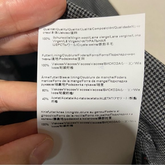 HUGO HUGO BOSS Puppytooth Wool Suit Jacket Blazer Gray Size 36S - Picture 9 of 15